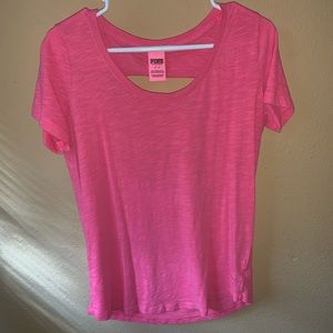 Pink open back shirt
